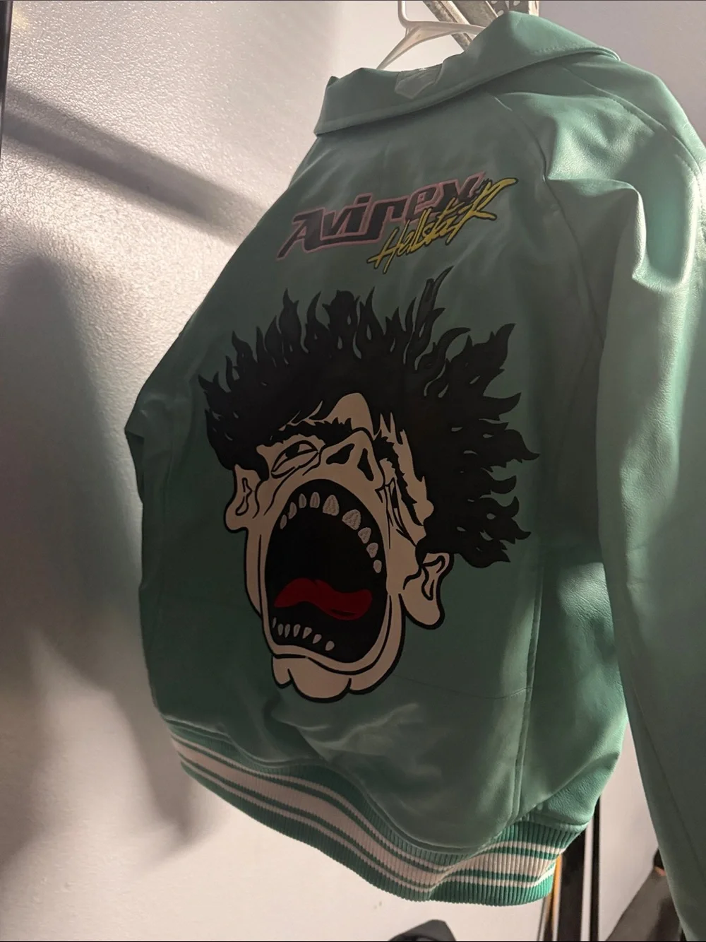 Avirex Mint Green Graphic Bomber Jacket